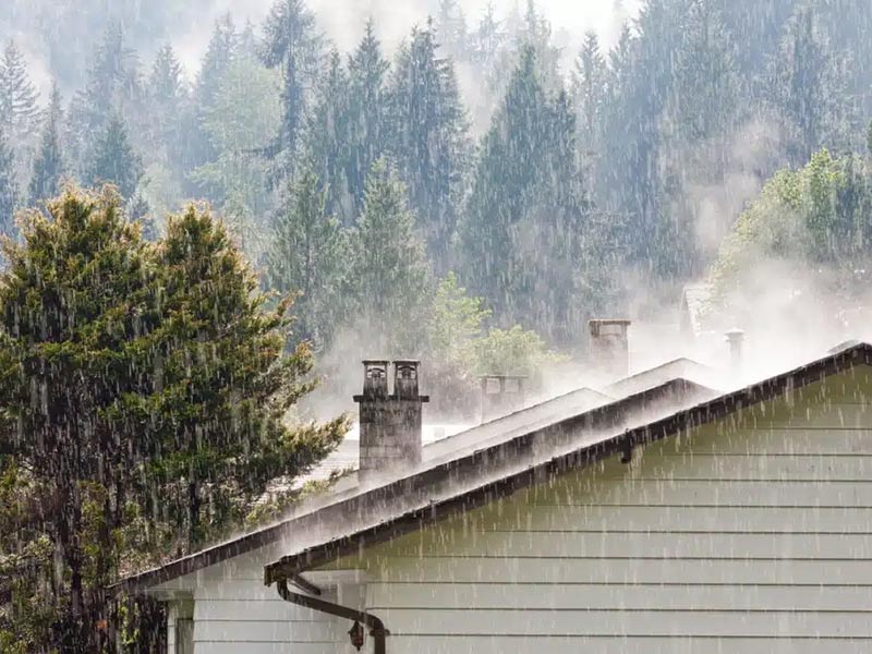 Rain Falling on Rooftops